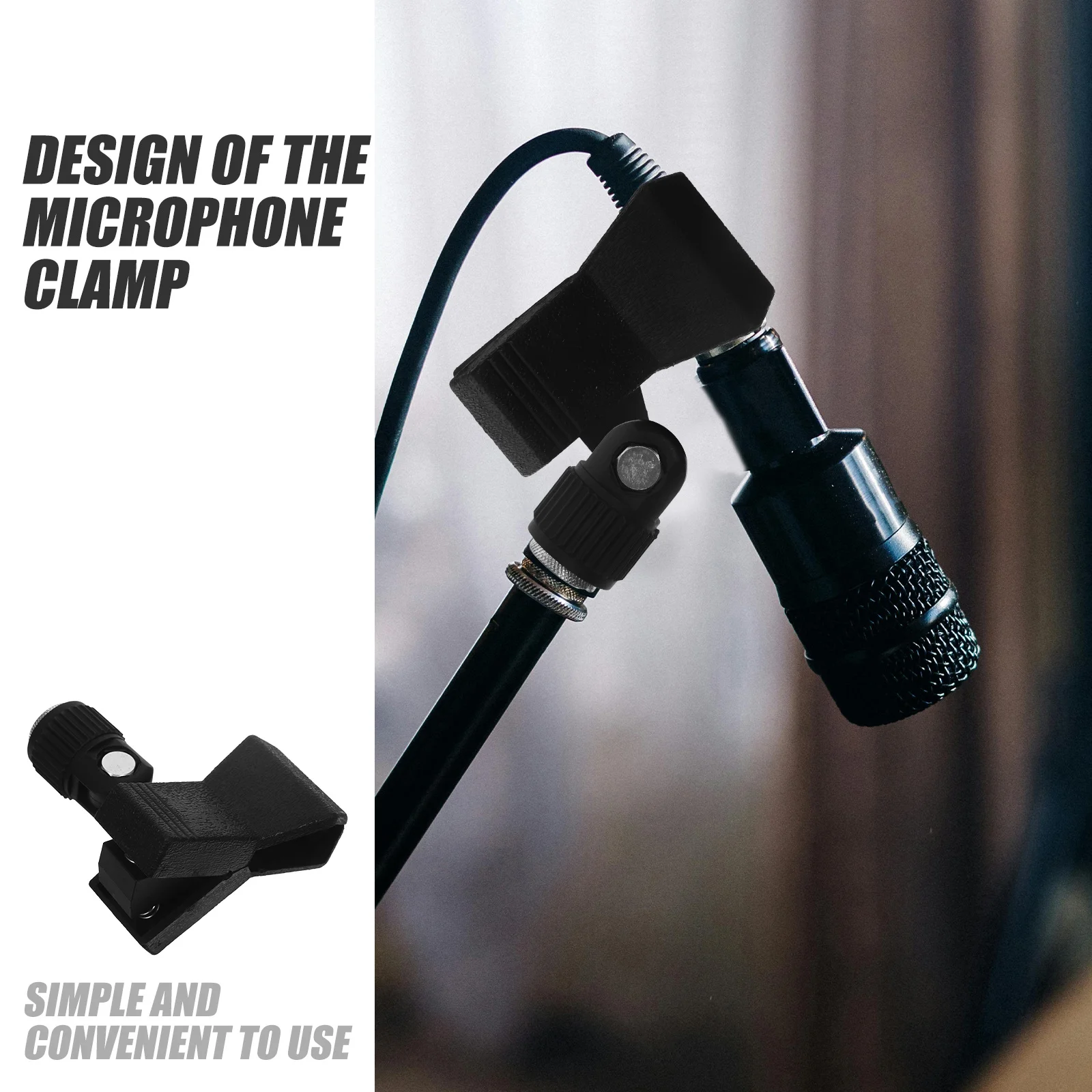 

Microphone Clip Clamp Universal Mic Stand Holder Wired Wireless Durable Reliable Portable Microphone Clip Simple Mic Stand