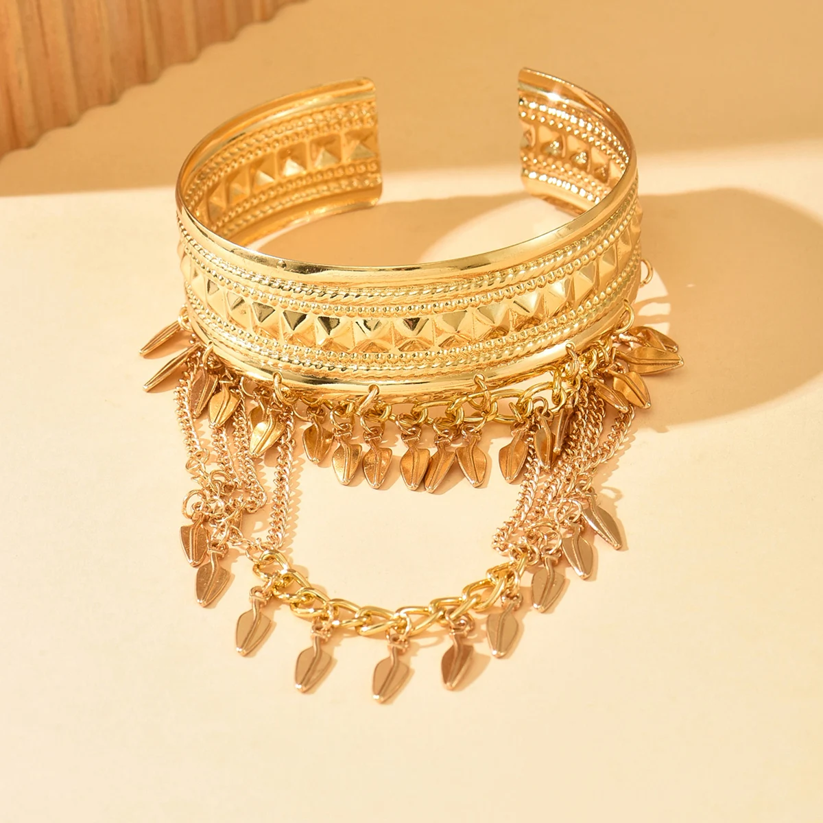 جديد عصري الذهبي عملة معدنية ليف سلسلة شرابة الذراع العلوي أساور الكفة سوار شارة الرجال النساء مجوهرات اكسسوارات #2