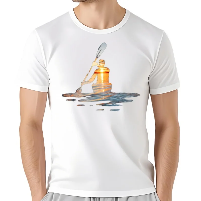 Camisetas estampadas de Kayak para hombre y mujer, camisa informal de moda, holgada, de gran tamaño, 100% algodón