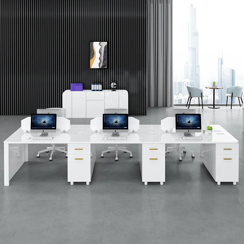 Painted office table and chair combination screen card seat computer staff table workstation office furniture