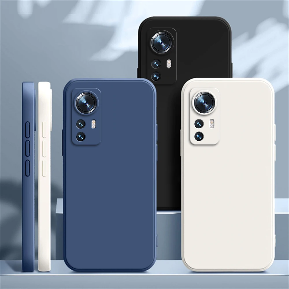Luxury Cases for Xiaomi Mi 12 12S 12T Pro 12X Ultra Soft Square Matte Silicone Mi 12 lite 5G Thin Lens Protection Original Case image 2