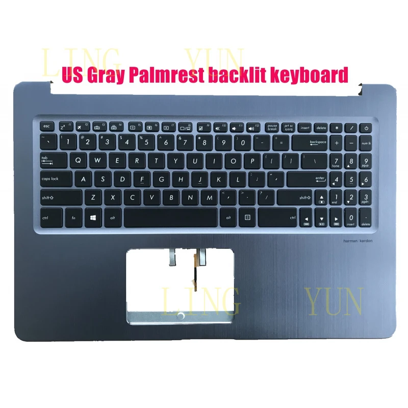Z  US Gray Palmrest backlit keyboard for Asus X580V X580VD X580VN X580GD