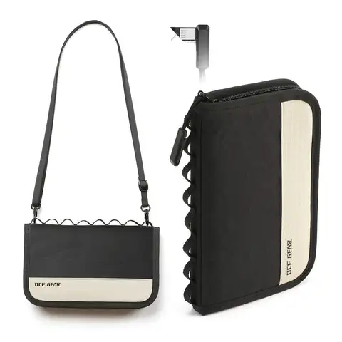 Travel Passport Holder Wallet with AirTag Holder Waterproof Document Organizer Bag RFID Blocking Crossbody Pouch for Business