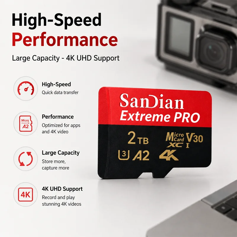 128GB 256GB Original Micro TF/SD Card Class 10 High Speed Memory Card Compatible with Phone, Laptop and PC