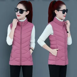 New Autumn Winter Women Cotton Padded Puffer Vests Coat Sleeveless Parkas Short Jacket Female Waistcoat Warm Chaleco Mujer