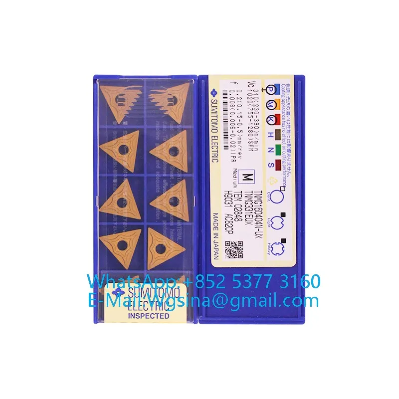 

Токарные пластины TNMG TNMG1604 04 08 12 L-HM R-HM N-FL GU SU UX UZ GE AC820P, 10 шт., 100% оригинал SUMITOMO