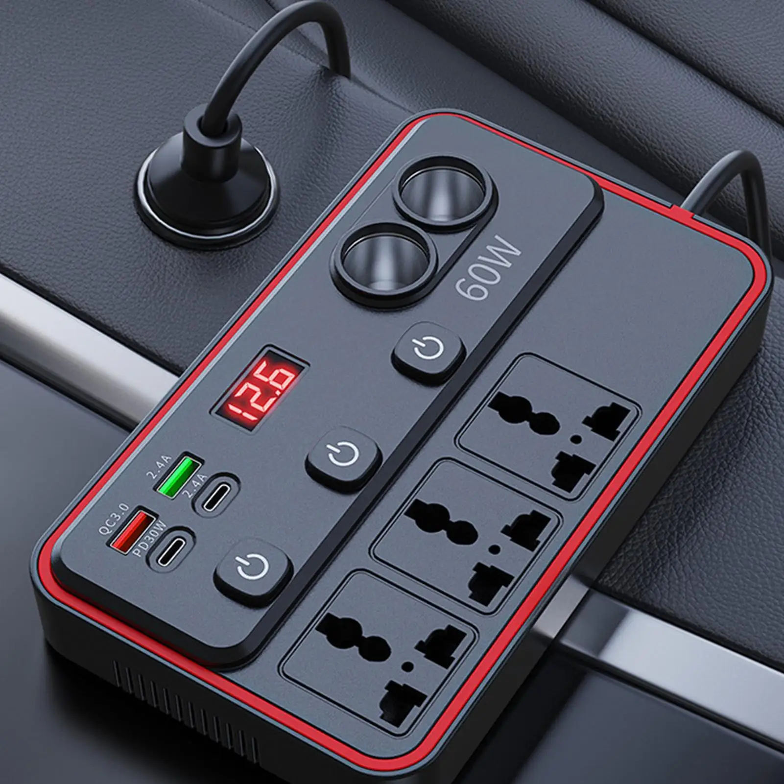 

Автомобильный инвертор с USB-портами, адаптер для быстрой зарядки, автомобильный преобразователь напряжения, преобразователь питания для автомобилей, седанов, пикапов, внедорожников