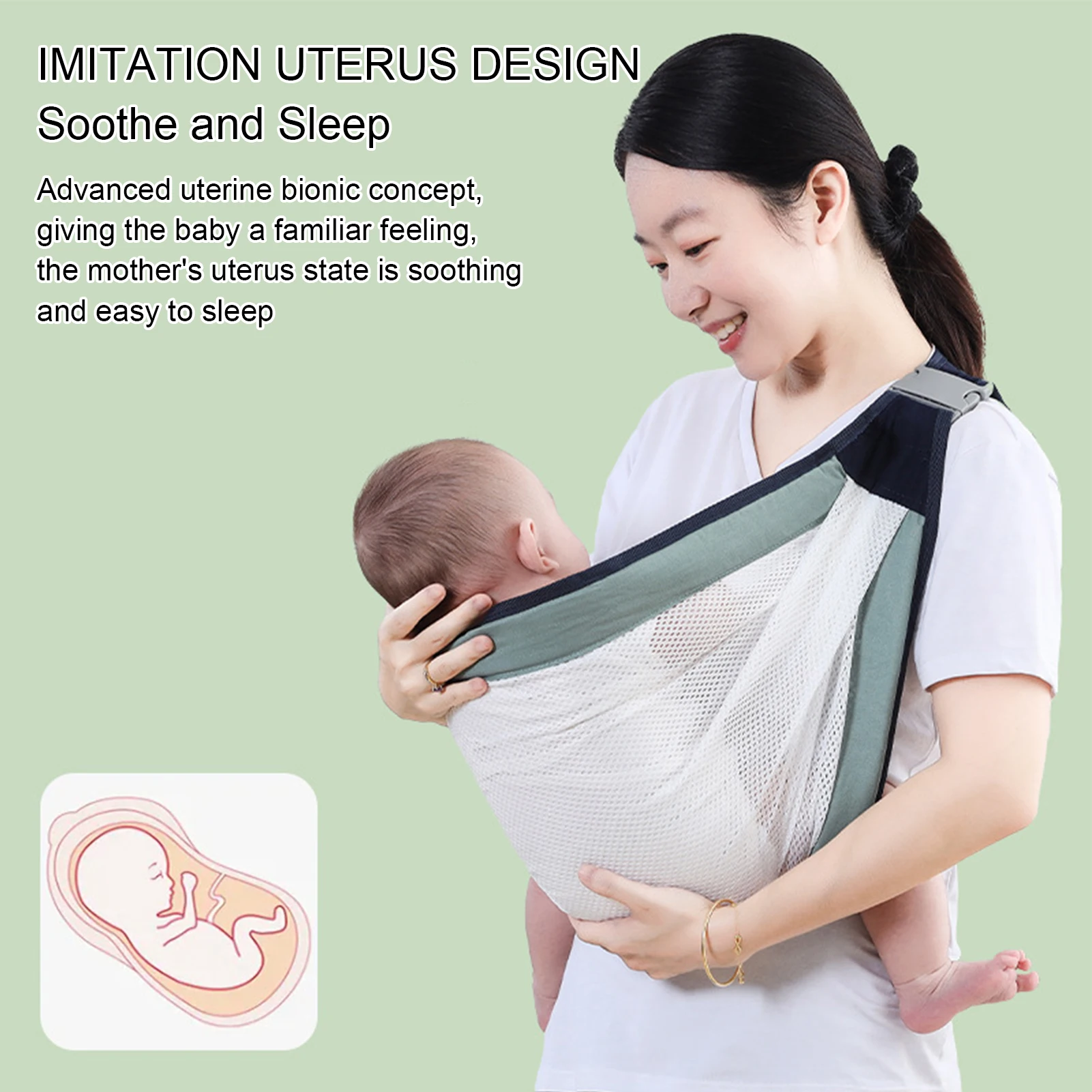 Breathable Baby Carrier Breathing Mesh Infant Toddler Carrier With Thick Shoulder Strap Scientifically Designed Baby Sling