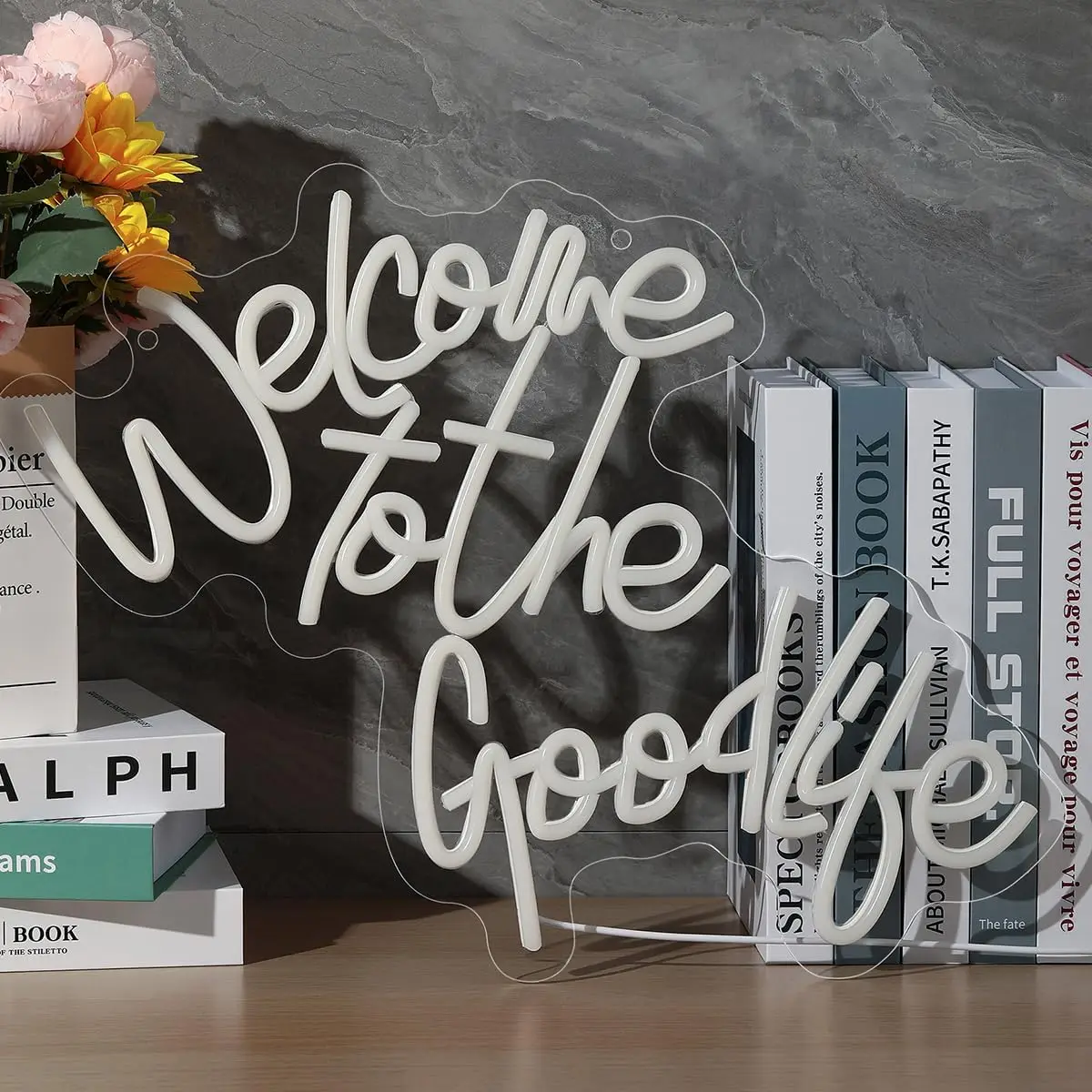 Welcom To The Goodlife Neon Signs LED Sign Neon Light Wall Decor for Bedroom Party Birthday Room Man Cave Gift for Family