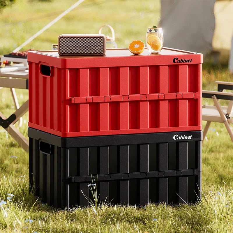 Outdoor camping trip car trunk multi-functional organizer box vehicle bedhead storage folding storage box
