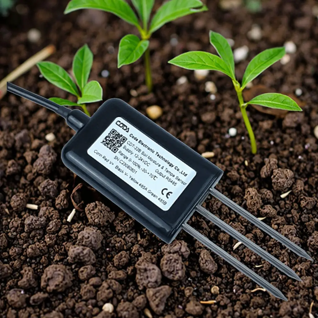 RS485 4-20mA Portable Soil Moisture Meter with Temperature Humidity EC NPK Sensor Stainless Steel