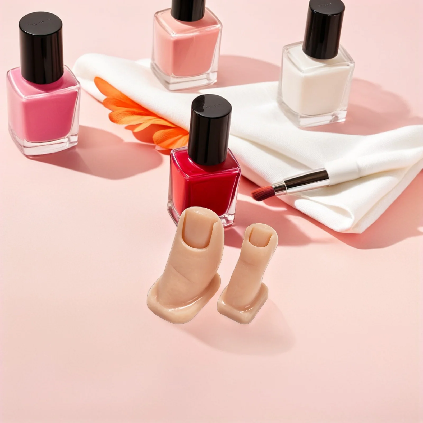 2Pcs Silicone Nail Practice Feet Soft Fake Toes for Acrylic Nails Nail Art Training Hand Mannequin for Salon Practice