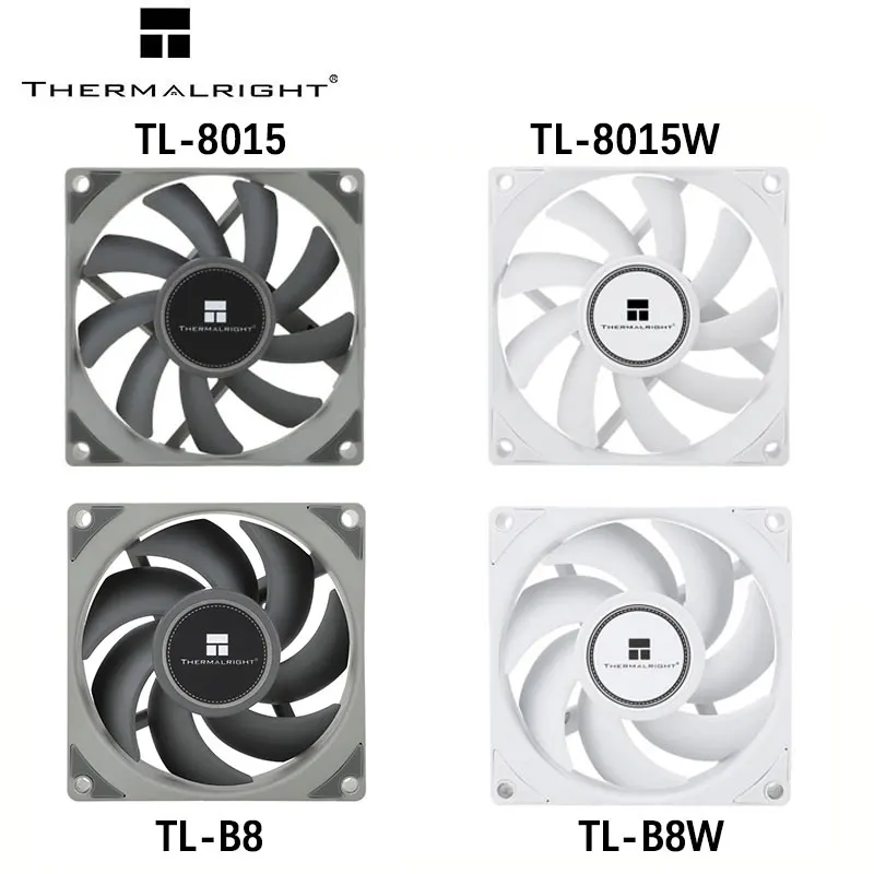 Thermalright TL-8015 TL-8015W TL-B8W TL-B8 80mm High Air Volume Case Fan 4PIN CPU Cooling fan PWM For Small Case 8cm Radiator