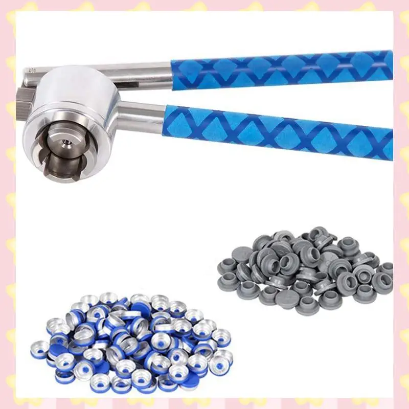 AB51 20Mm Vial Crimper, Flip Caps Crimper 100 Pcs Flip Caps And 100 Pcs Rubber Stoppers Are Included