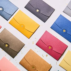 5 pçs mini bonito amor envelopes kawaii folha de ouro bolso envelope ano novo natal festa de casamento cartões postais convite capa