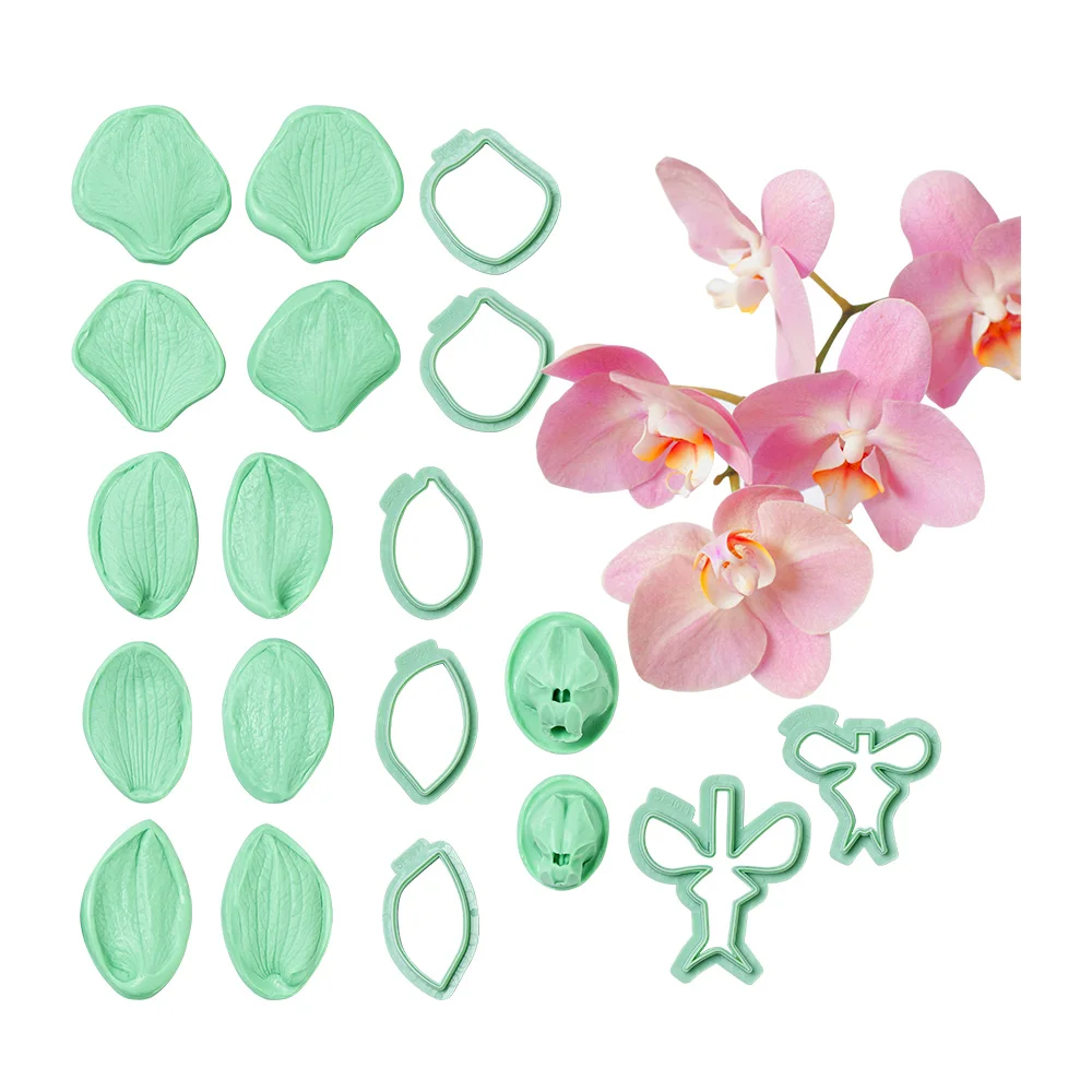 

Phalaenopsis Petal Veiner Cutting Die Silicone Mold Fondant Mold Cake Decor Tools Chocolate Mold Sugar craft Kitchen Accessories