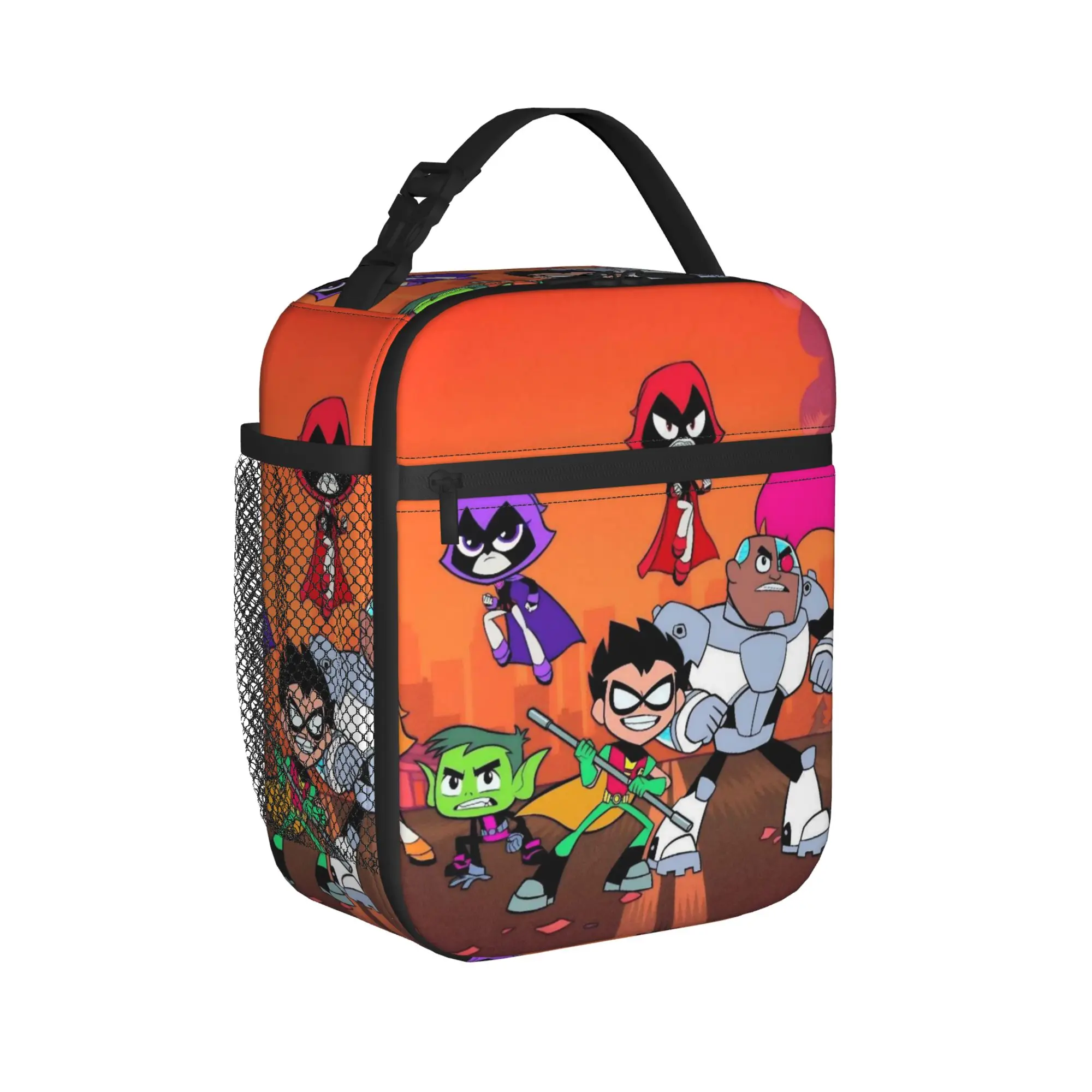 bolsa-termica-isolada-para-adolescentes-bolsa-termica-reutilizavel-recipiente-para-refeicoes-titans-go-alta-capacidade-lancheira-praia-viagem