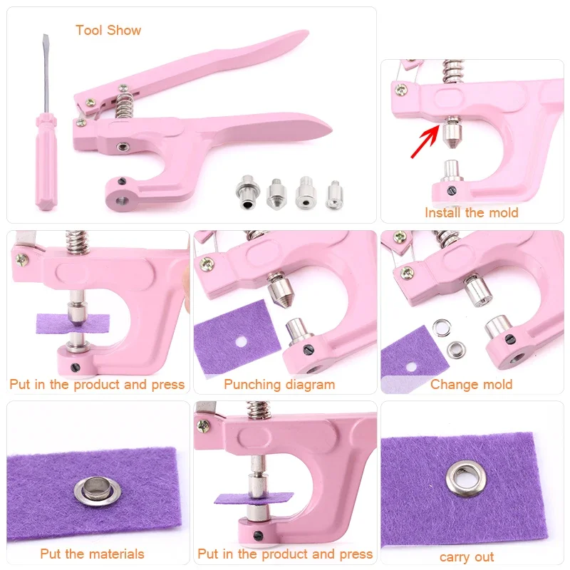 مجموعة المفاجئة البلاستيكية 270 مجموعة من أزرار المفاجئة البلاستيكية T5 مع مجموعة أدوات كماشة سهلة الاستخدام متعددة الأغراض، خياط عائلي DIY