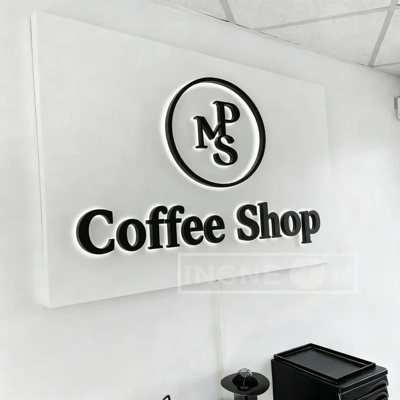 Waterproof Outdoor Custom 3D Metal Backlit LED Logo Sign, Illuminated Light Up Advertising Letters for Coffee & Retail Business