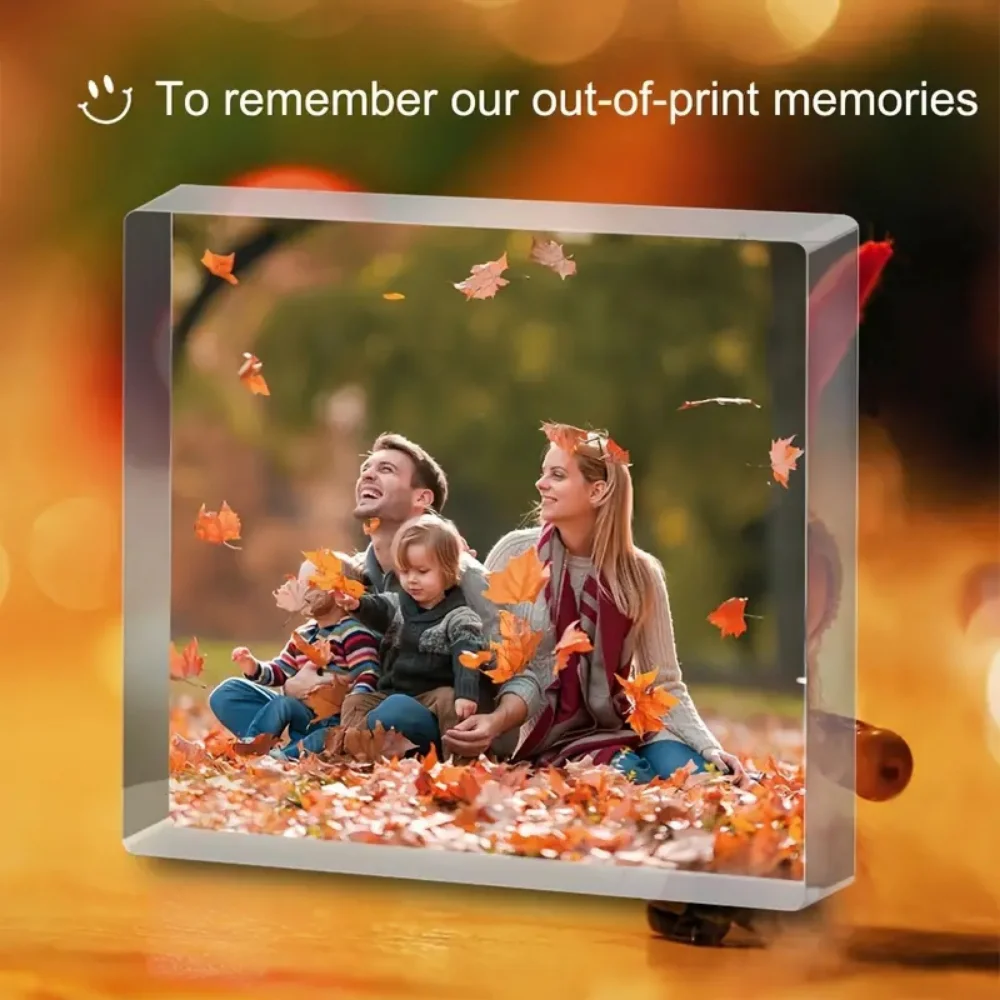 Aangepaste acryl fotodisplay 3D aandenken tafelblad Perfect cadeau voor feesten, evenementen, woondecoratie, bedankcadeau, geen stroom nodig