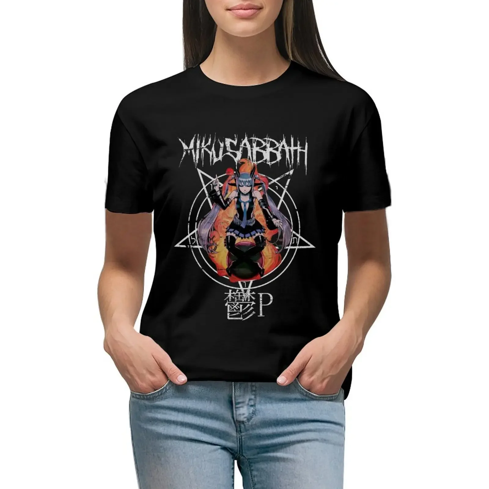 

MIKUSABBATH (Worn ver.) T-Shirt Blouse cute clothes tops plus sizes black t-shirts for Women