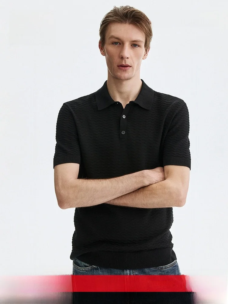 

H&M New Men's Slim Fit Shirt 1329640 Casual Style Button Detail Cotton Blend Spring 2026 Knitted Sweater