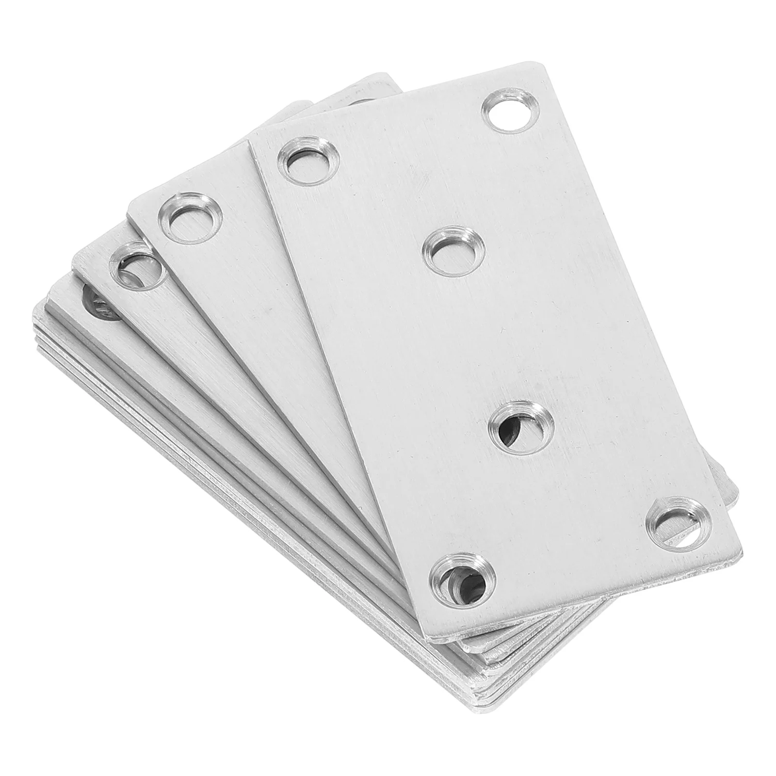 

10Pcs Metal Flat Brackets Heavy Duty Stainless Steel Straight Support for Wood Furniture Fixing and Construction Reinforcement