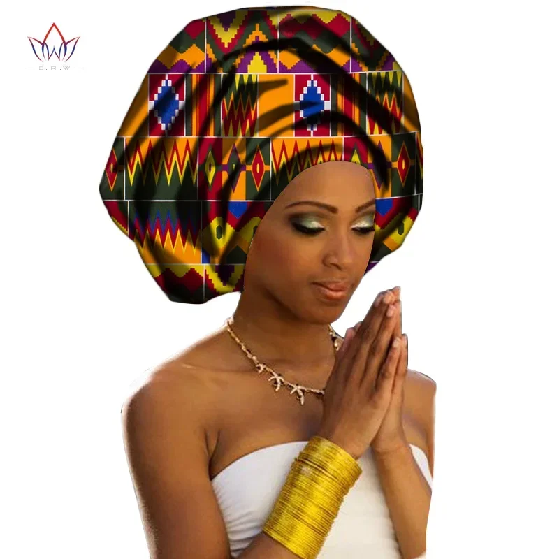 Bintarealwax African Headwraps for Women Sweet Head Scarf for Lady Hight Quality Cotton African Women Headwraps WYC001