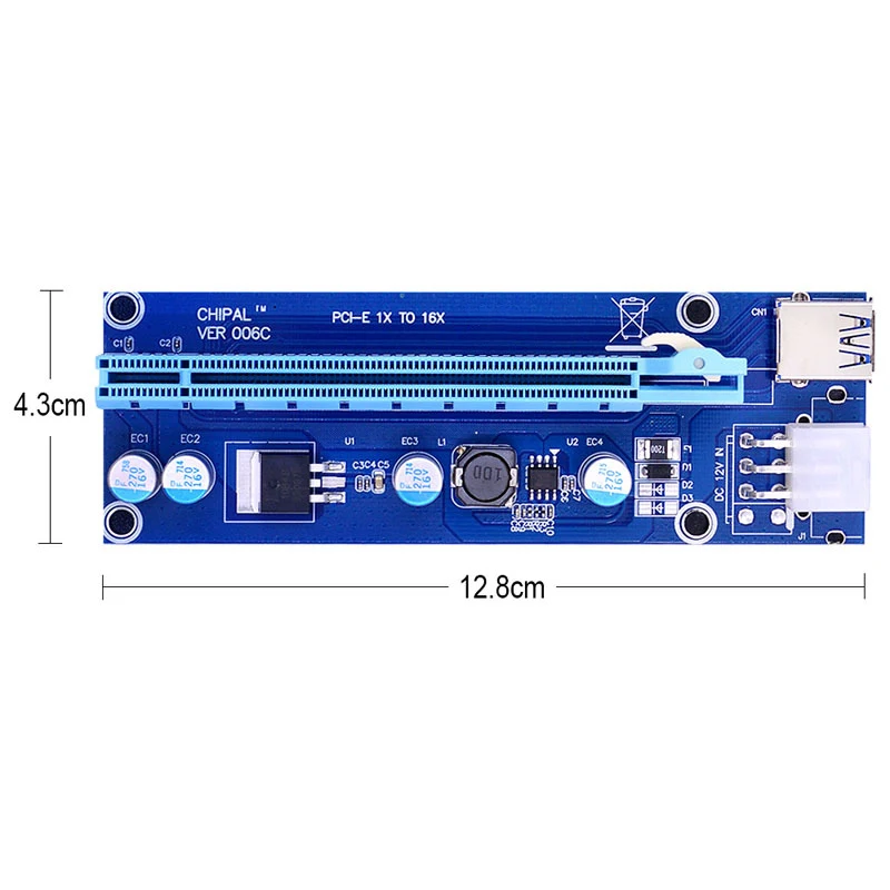 مجموعة بطاقات توسيع PCI-E واحدة لأربعة PCI-E 1X إلى PCI-E 16X 4XUSB3.0 PCI-E كابل تمديد بطاقة الرسومات للتعدين BTC