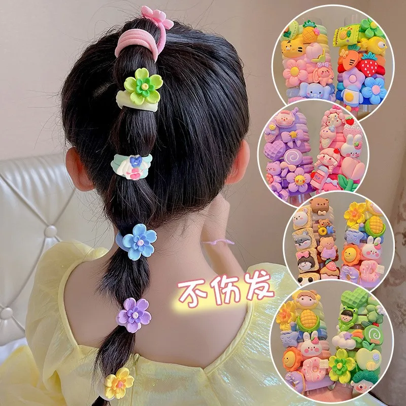 16 Stück Haarschmuck Mädchen süße Kinder Krawattenband Scrunchies Opaska Do Wlosow Gummi Haargummi Tiara De Cabelo Infantil Dulces