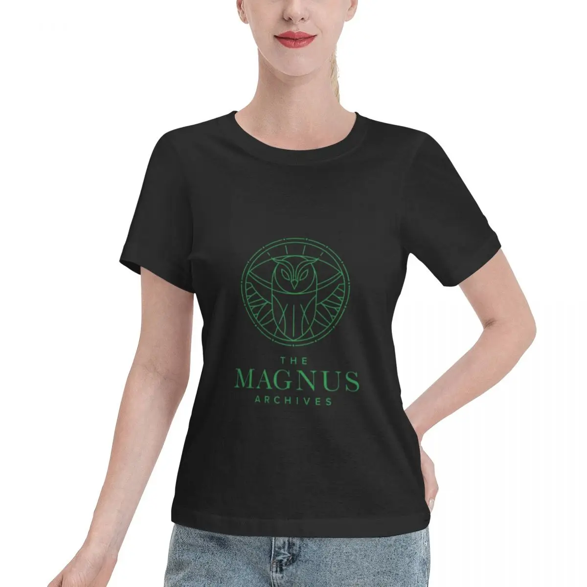 Limited Offer All Seeing Owl Women's T-shirt Preppy Solid Color Tee