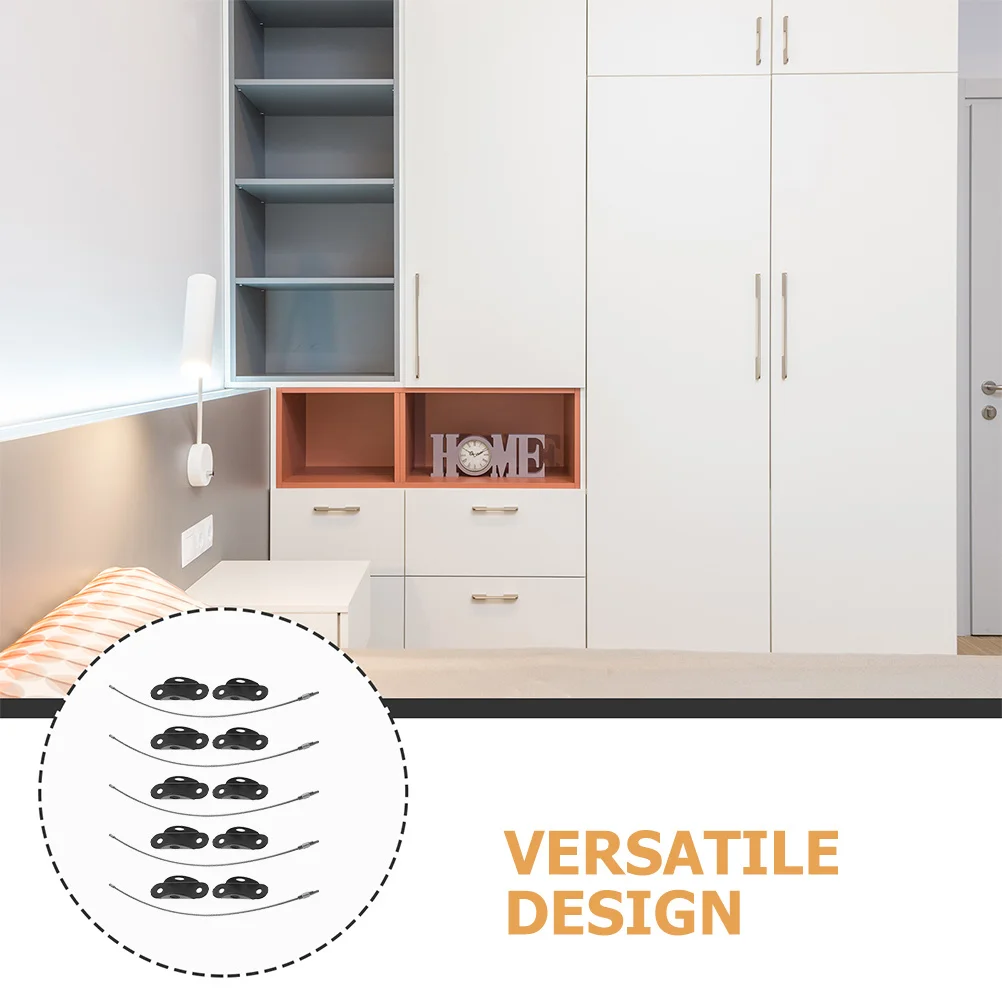 

5Sets Baby Proofing Furniture Wall Anchors Anti Tip Straps for Cabinets Dressers Bookcases Wardrobes Safety Fixing Kit