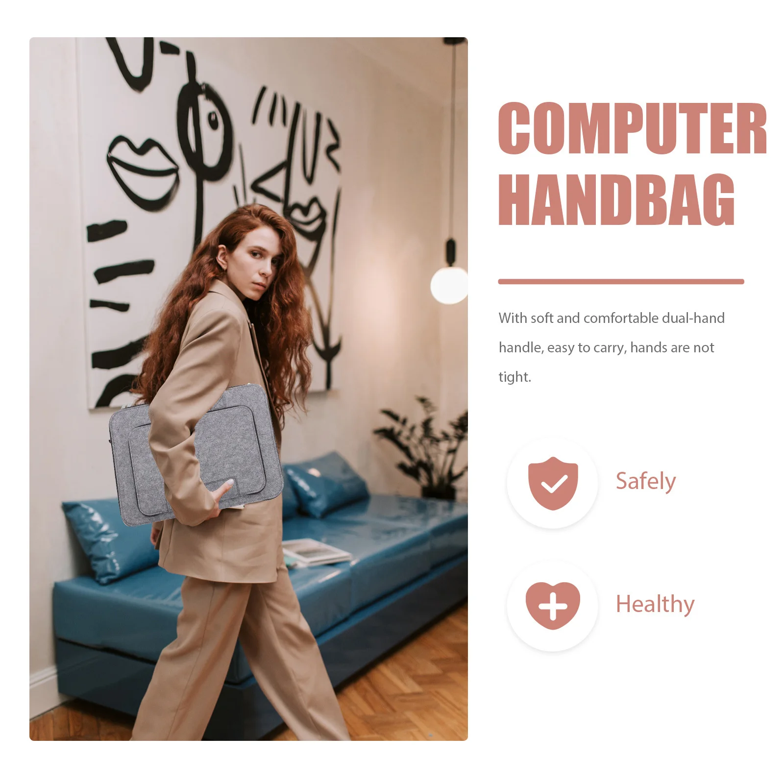 

Laptop Case Large Capacity High Grade Felt Cloth Shock Resistant Drop Proof Wear Resistant Lightweight Ultra Thin Portable