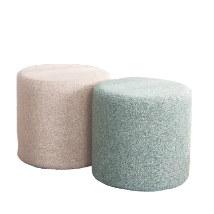 

Living room decorative velvet soft round footstool Living room footstool, gold