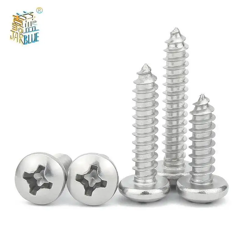 

100pcs/Lot Nickel-Plated Carbon Steel Cross Recessed Round Head Self-Tapping Screw M1 M1.2 M1.4 M1.7 M2 M3 M4 M5