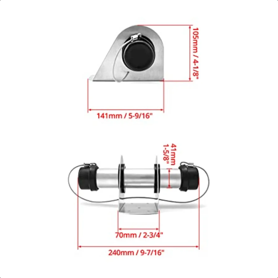 Aluminum Trailer Document Holder Registration Card Box Insurance 4 Pack Tube Style Document Holder 15 8 x 9 for Truck and Trail