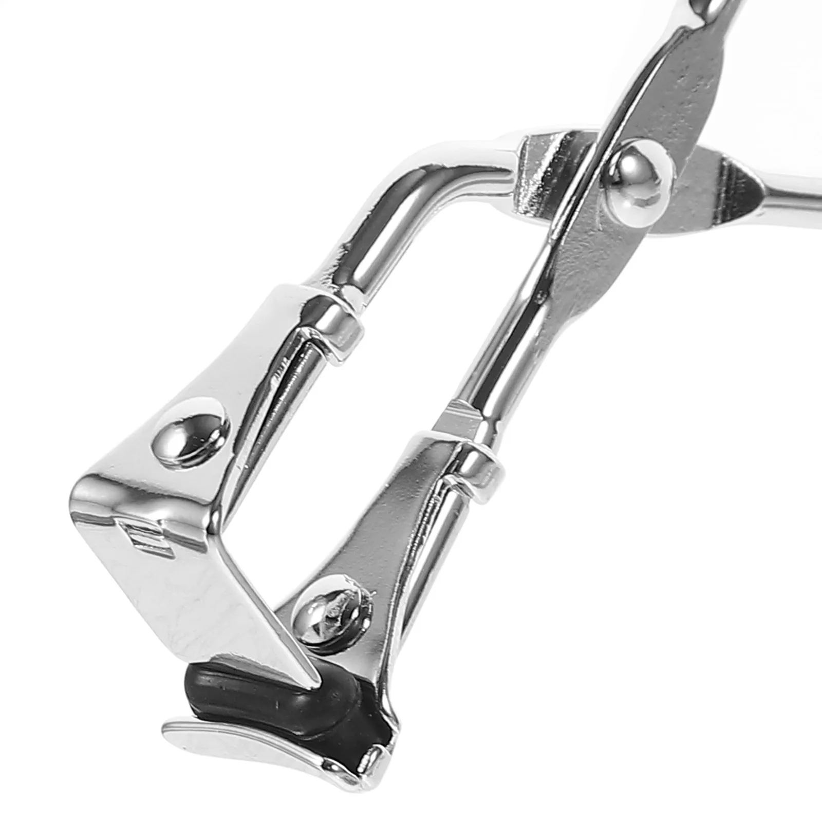 

Black Silicone Grip Anti Slip Stainless Steel Partial Eyelash Curler Silver Mini Women Makeup Tool Travel Size