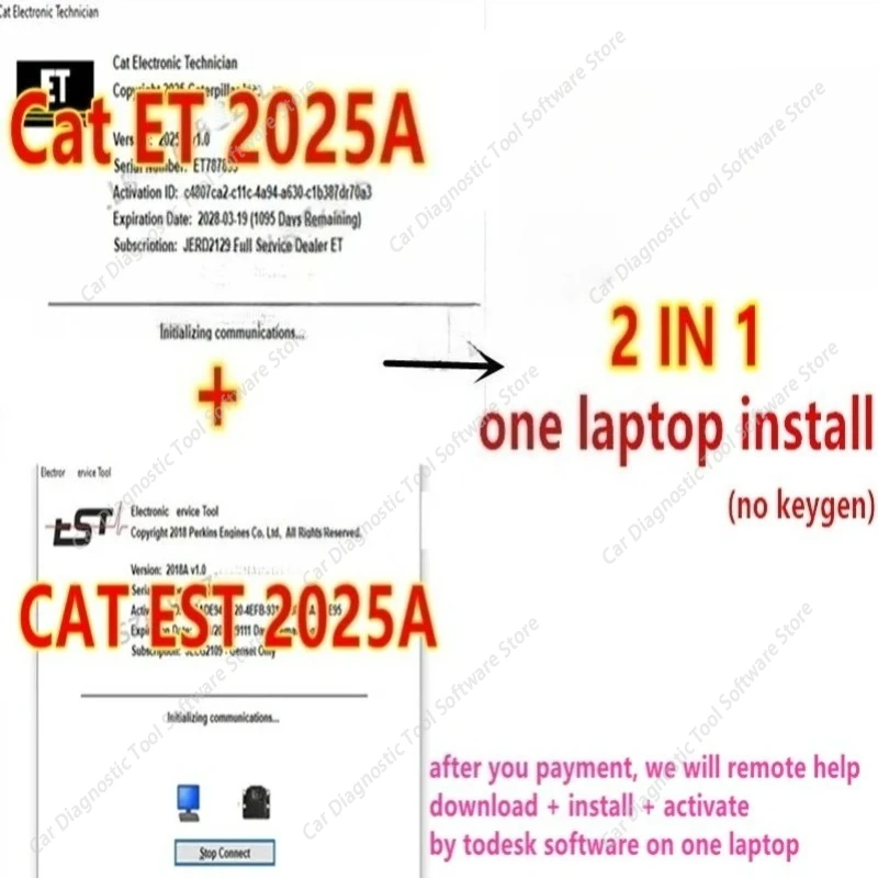 2025 red Cat ET 2025A diagnostic program for Red C-aterpillar electronic technician + Perkins EST 2025A for Cat free help instal