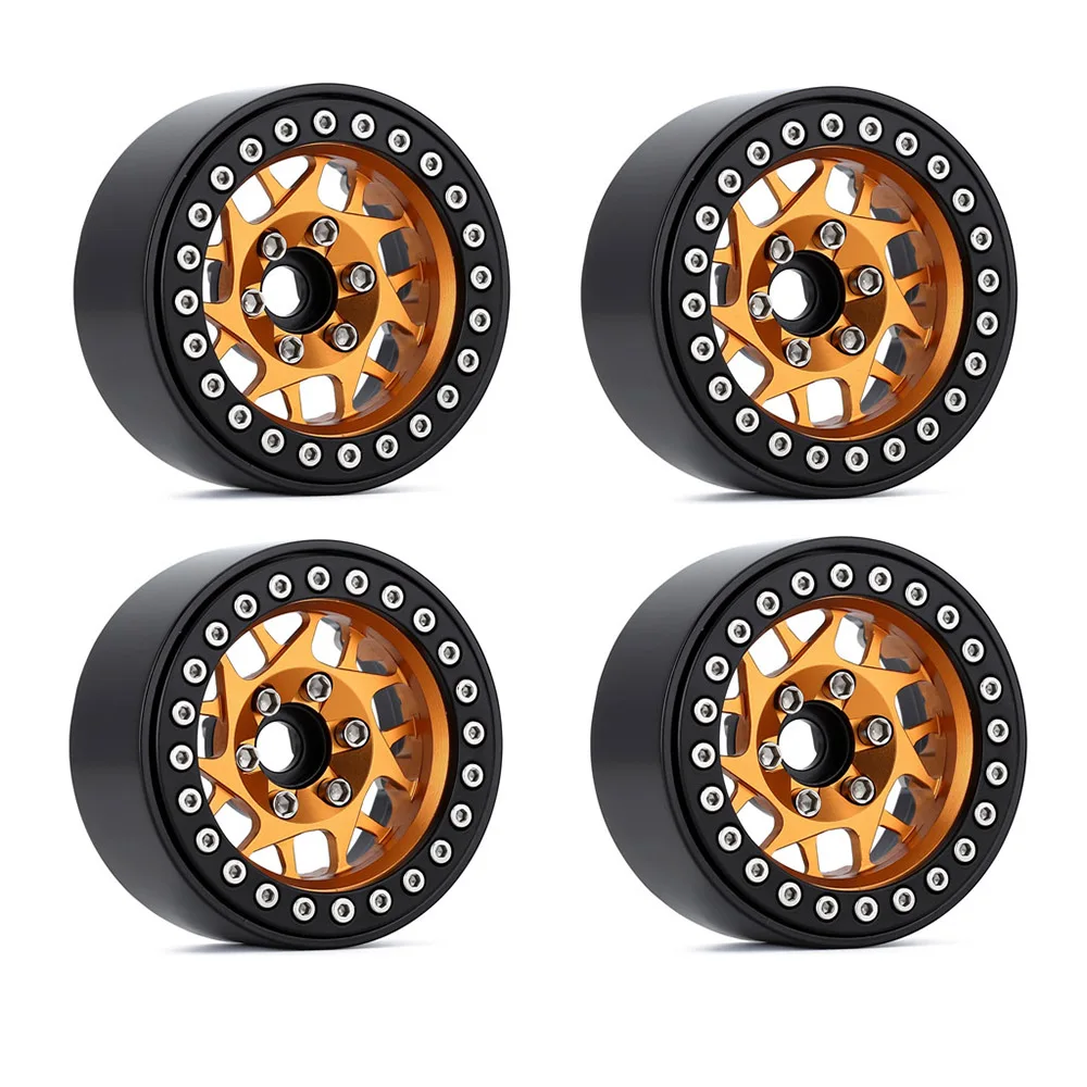 Aluminium Velg Beadlock 2.2in Velgen Hub 4 stuks Vervanging voor TRAX4 SCX10 90046 AXI03007 RedCat Gen8 1/10