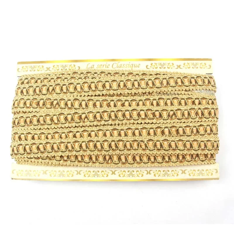 6m/Lot Small Lace Braid Gold Lace Fabric Applique Lace Trim Guipure Laces Ribbon Sewing Trimmings For Clothing Decoration DIY