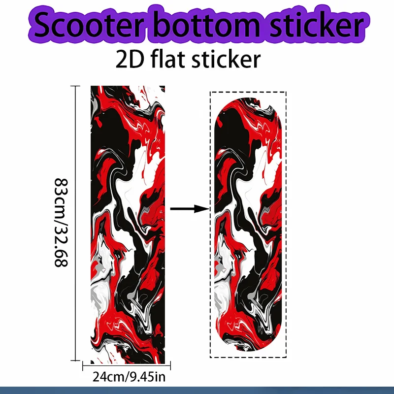 

Red and black abstract streamlined stickers for scooters and skateboards | Non-adhesive plastic stickers for skateboards, scoote