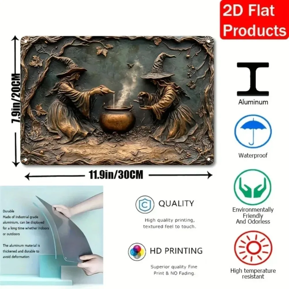 Vintage Witch Alchemy Square Aluminum Sign - Decorative Wall Poster for Bar/Restaurant/Living Room Decor view 3