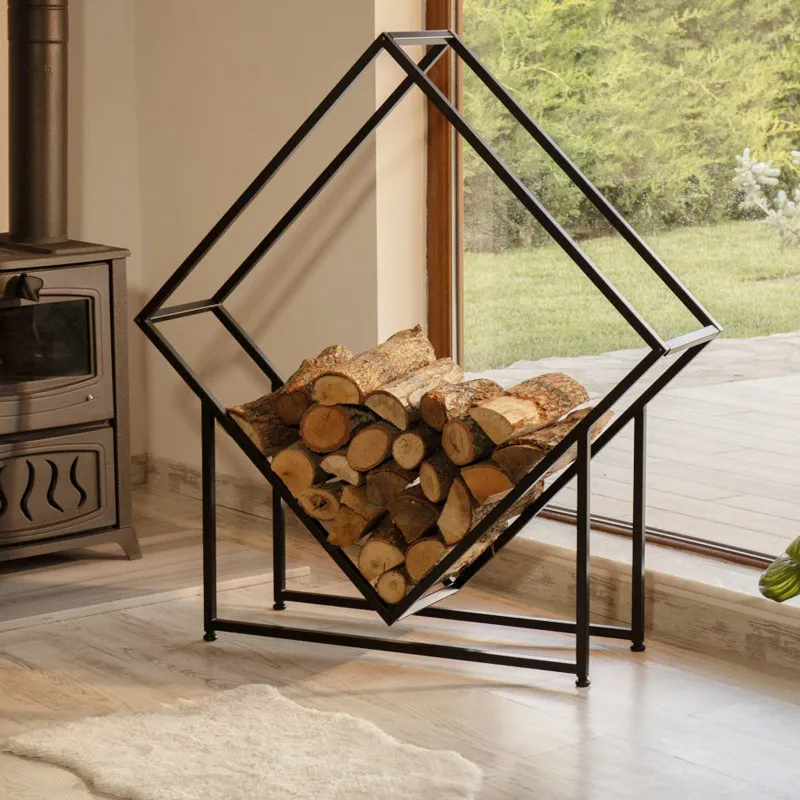 Lingzhu-shaped indoor fireplace firewood storage,stacking, moisture-proof placement, wrought iron decorative rack