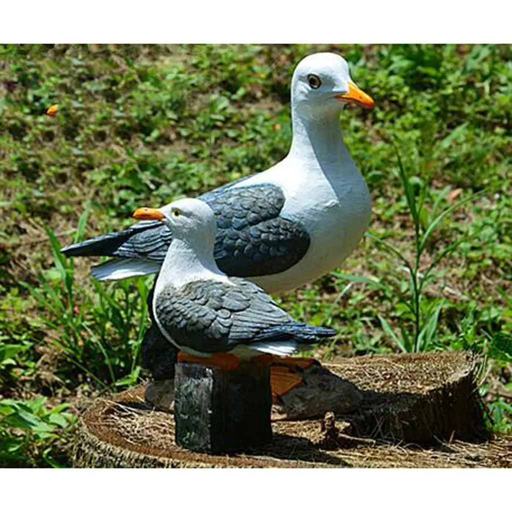 Creative Resin Craft Landscape Decor Seagull Statue Garden Lawn Ornament Animal Sculpture