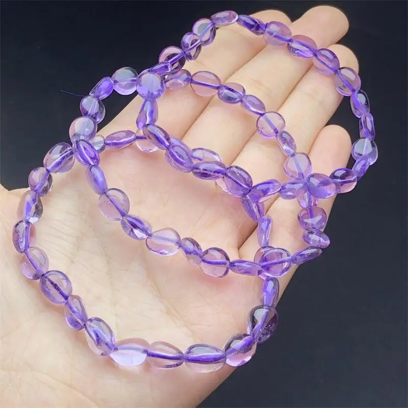 

Natural Amethyst Freeform Bead Bracelet Fashion Healing Personalized Men Women Gemstone Jewelry holiday Gift 1PCS