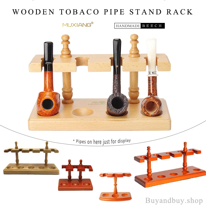 MUXIANG Pipes Wooden Pipe Stand Rack Smoking Tools Holder Straight Line Vertical Romanesque Style More Styles 3 Colors Durable