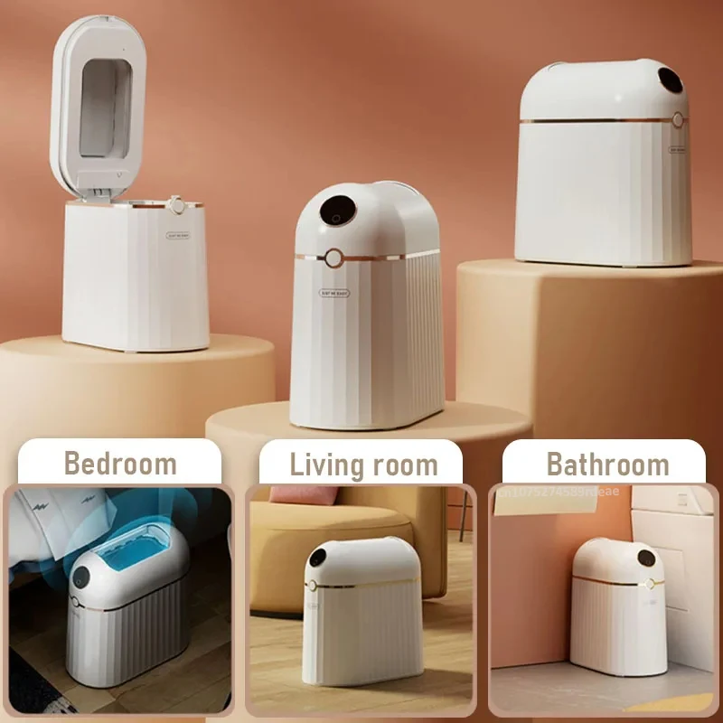 10L Automatic Packaging Smart Trash Can Automatic Bagging Bathroom Sensor Trash Can Kitchen Garbage Cube Waste Bins Wastebasket