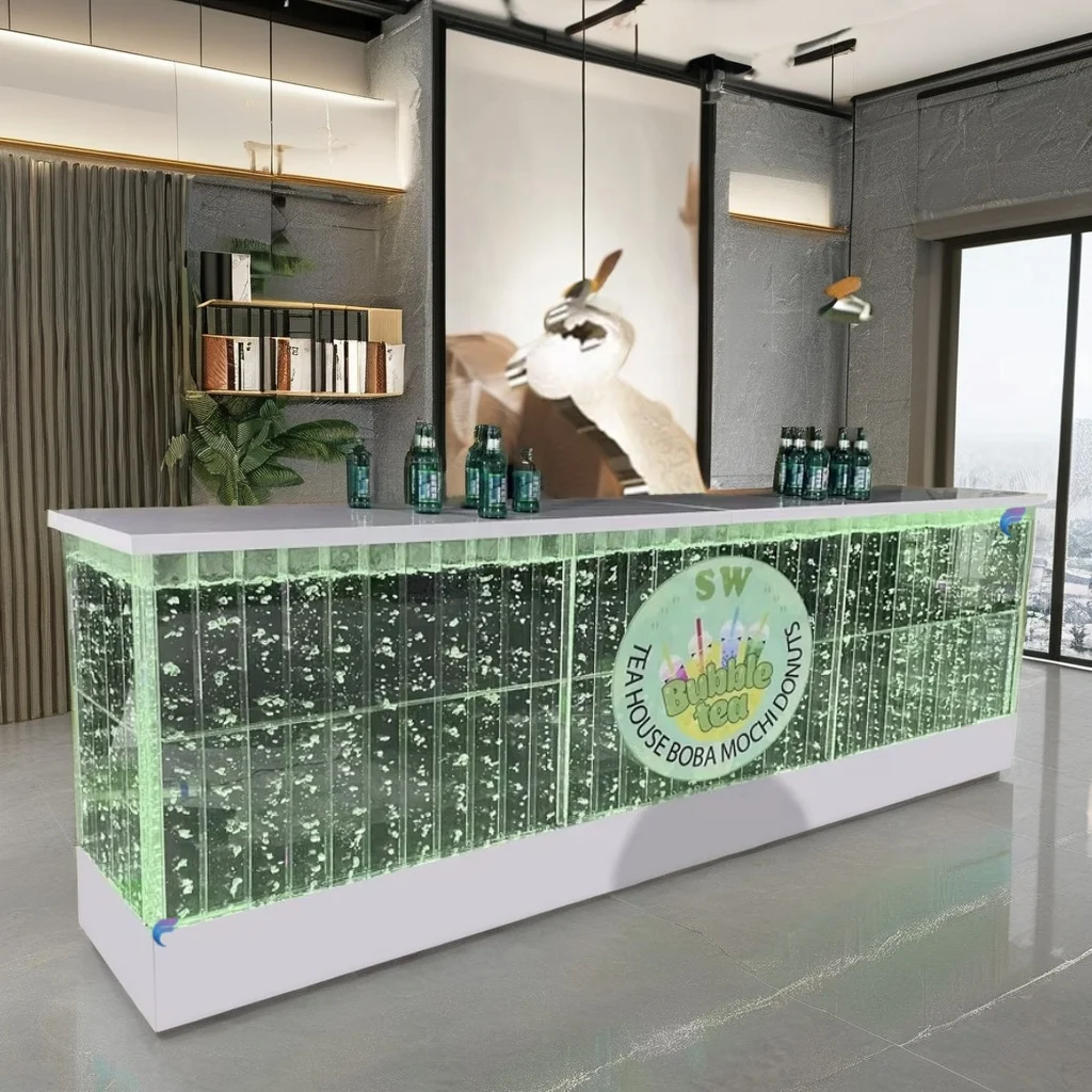 Anpassung. Moderner Couchtisch, Bartisch und Acryl-Couchtisch mit RGB-LED-Licht