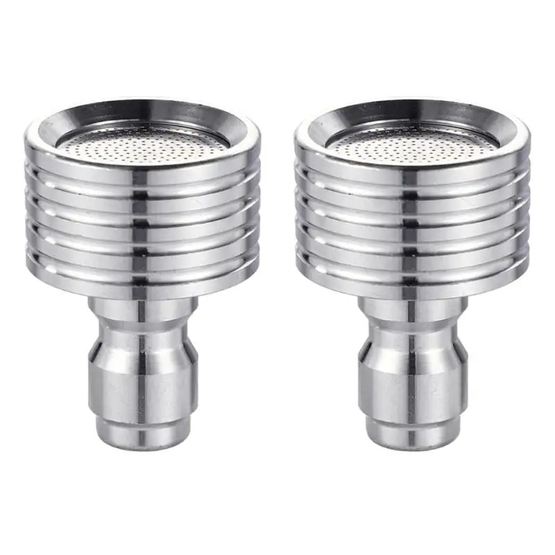 

G6KF 2Pcs Stainless Steel Shower 1/4inch Quick Connection Wash Car Garden Cleaning