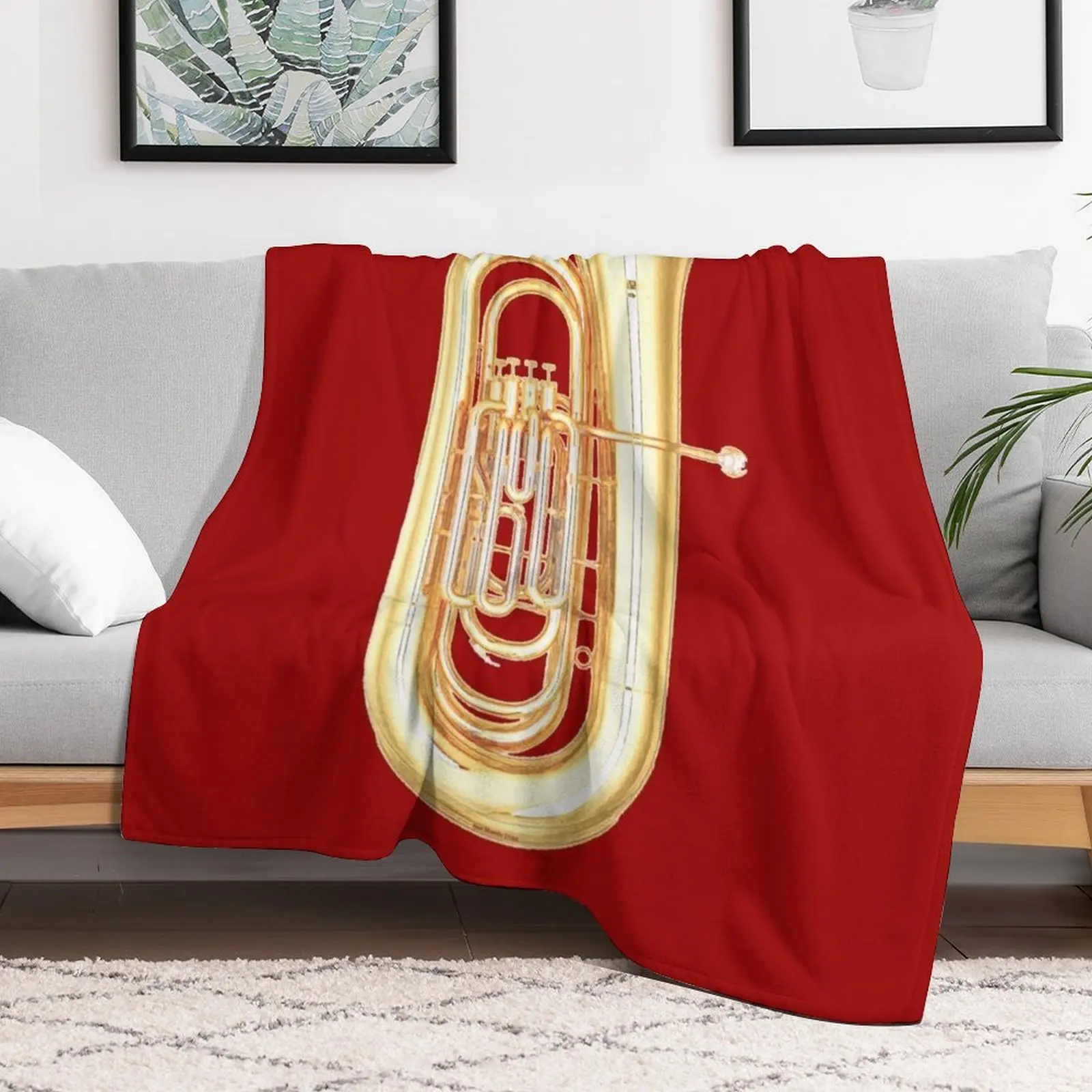 Tuba Toothpaste Throw Blanket Soft Plaid Beach Blankets